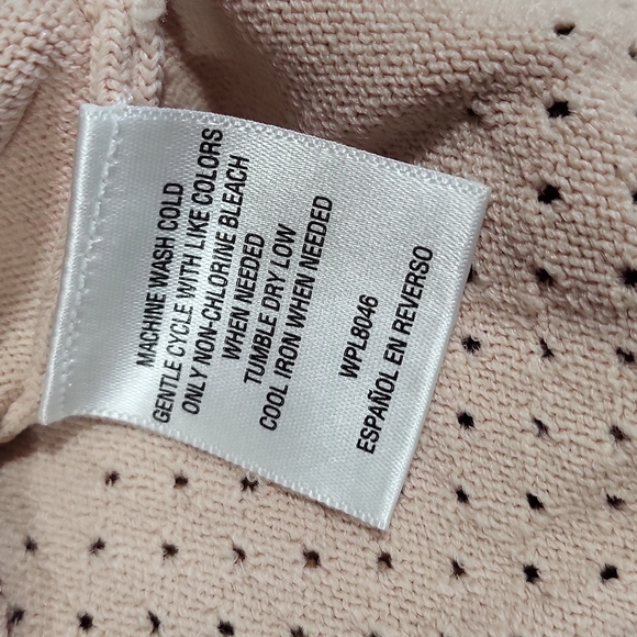 BAR III Perforated Cold Shoulder Viscose Sweater Top Shirt Barbie Ballet Pink - Picture 5 of 9